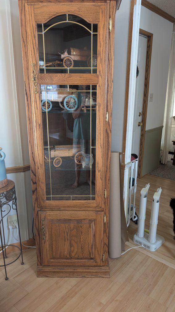 Lighted Oak Curio