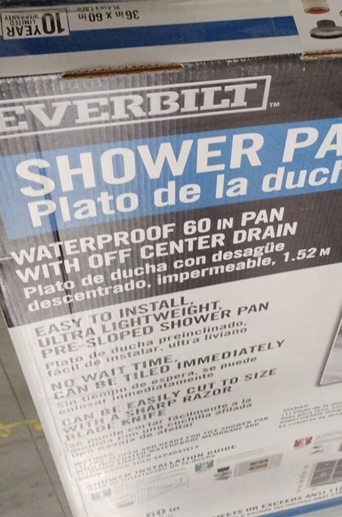 Shower System 36X 60 Shower Tray