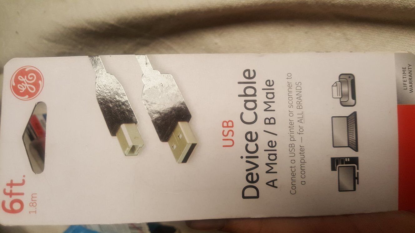 New GE 6ft USB Device Cable