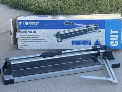 17" General Purpose Tile Cutter with Tungsten Carbide Cutting Wheel and Original Box