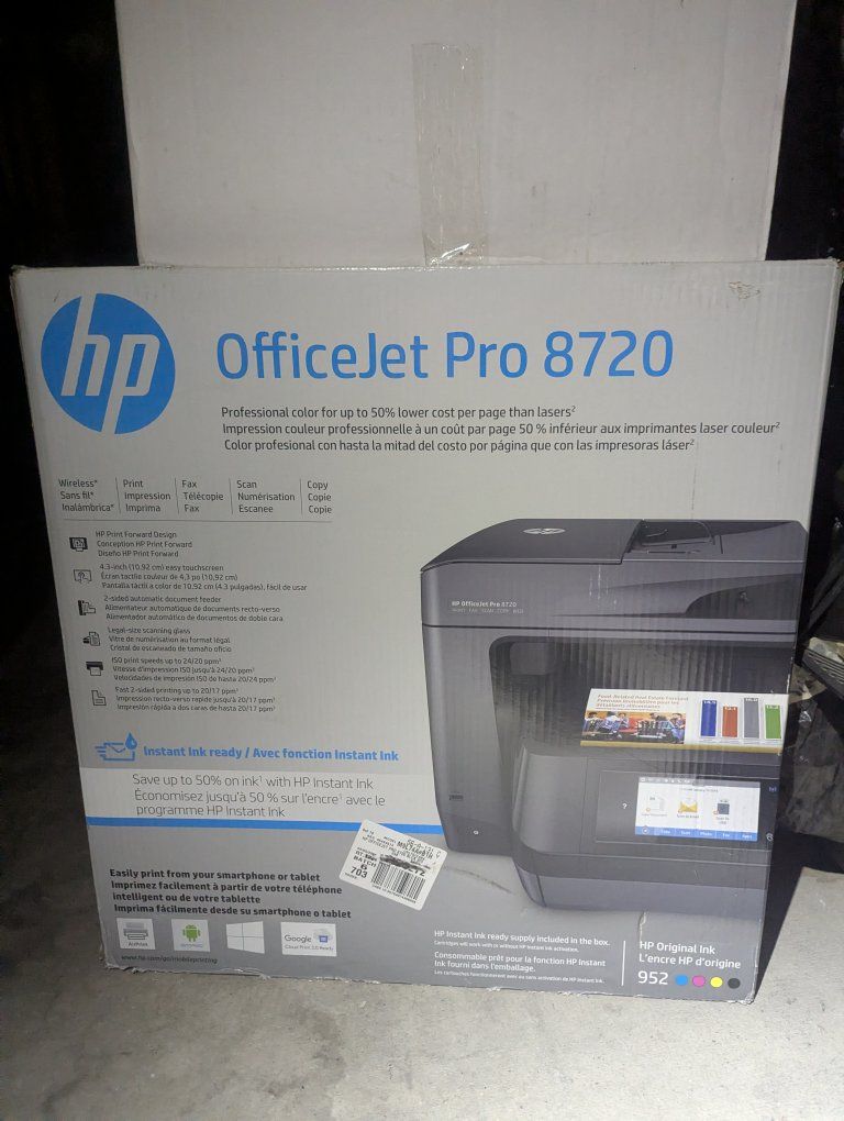 HP OfficeJet Pro 8720 Wireless All-in-One Inkjet Printer - Print, Scan, Copy, Fax