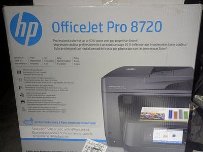HP OfficeJet Pro 8720 Wireless All-in-One Inkjet Printer - Print, Scan, Copy, Fax