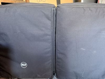 RCF SUB 8004-AS High Power Active Subwoofer PA Speaker - Pair with Covers & Wheels