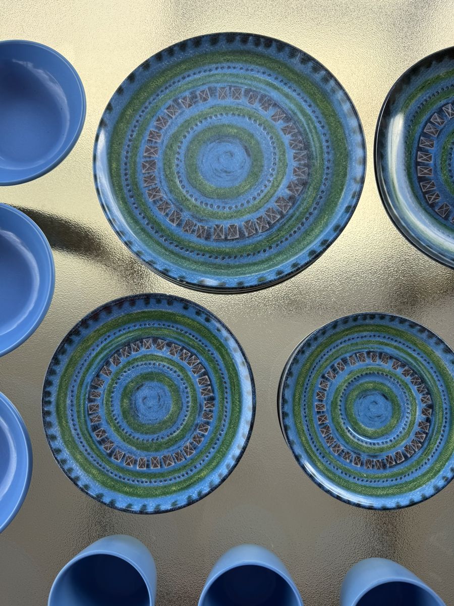 Vintage Texas Ware Melamine Service Set - 38-Piece Mid-Century Modern Target Bullseye Collection