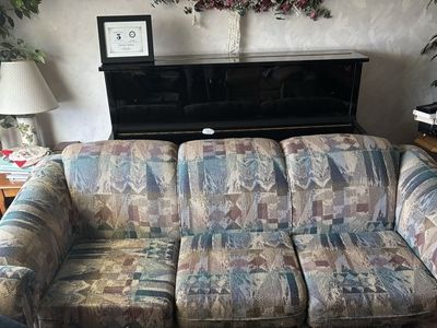 Patterned Fabric Couch & Loveseat Set