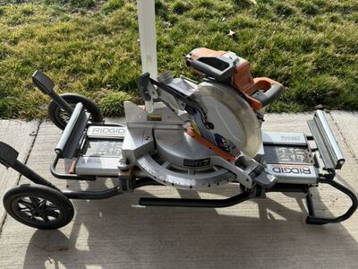 Ridgid Miter Saw with Folding Table On Wheels