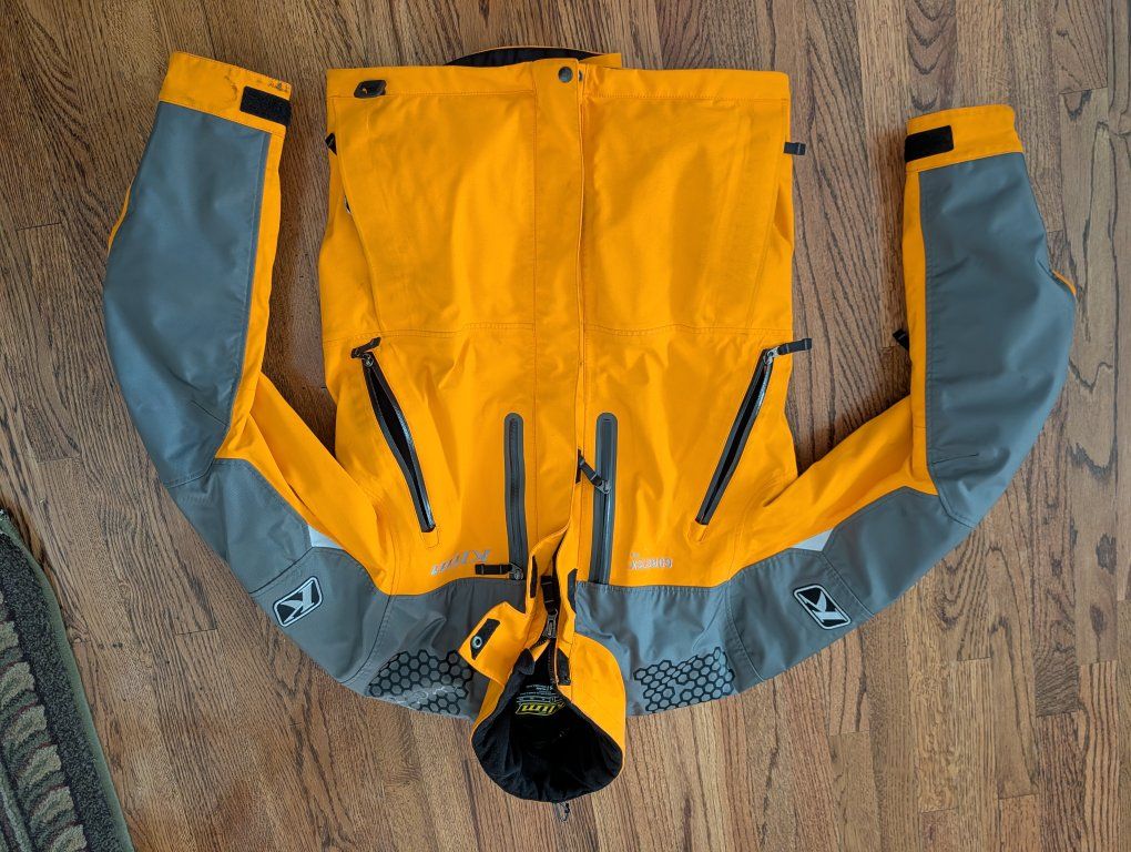 Klim Valdez Parka - GORE-TEX Pro Snowmobile Jacket - Size Large (Orange/Gray)