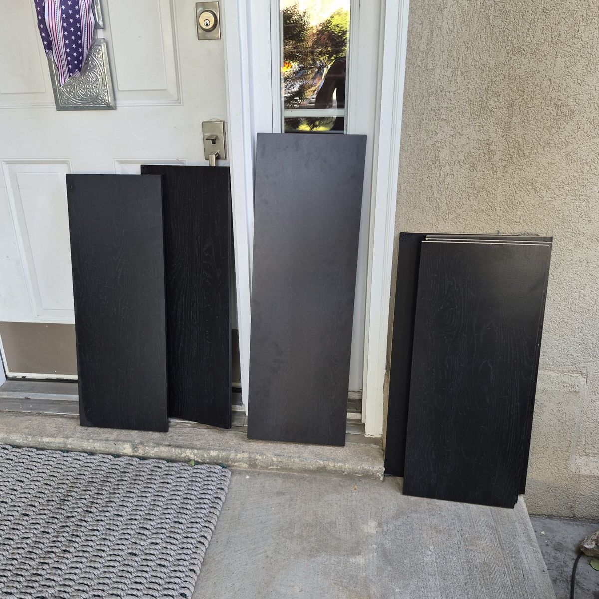 7 Black Wood Planks/Shelves - Assorted Sizes