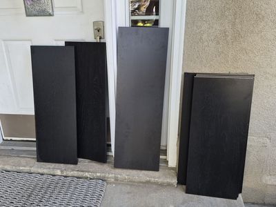 7 Black Wood Planks/Shelves - Assorted Sizes