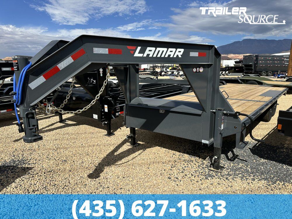 8.5x24 Lamar F8 Gooseneck Deckover Equipment Trailer - 14K GVWR -