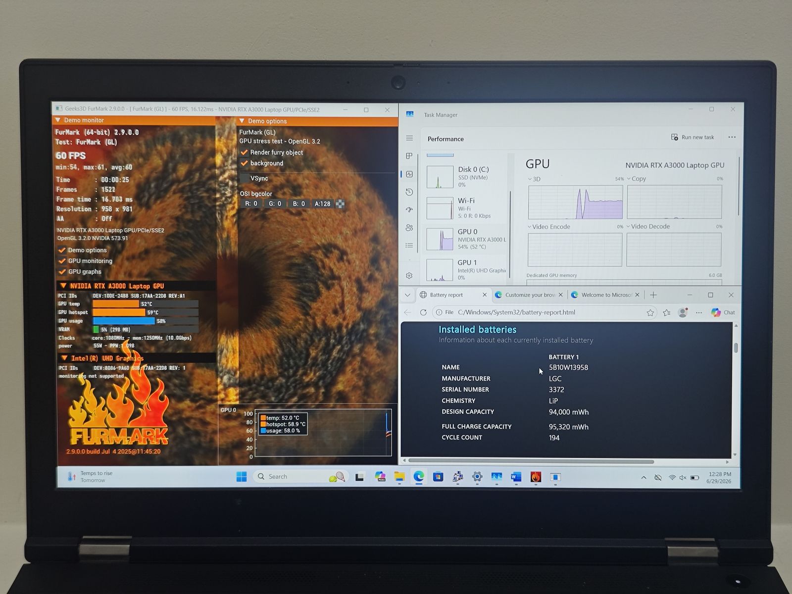 ThinkPad P15 Gen 2i | i9-11950H | 32G/512G to 64G/1T | NVIDIA RTX A3000 6GB  | Office 2024 |  Health 101.4%