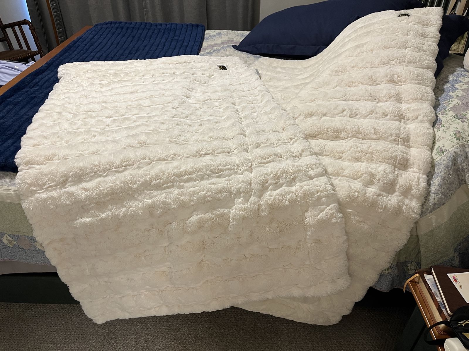2 Minky White Blankets
