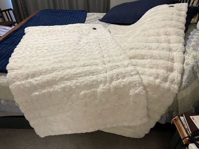 2 Minky White Blankets