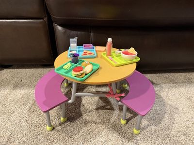 Our Generation Doll School Lunch Table and Food Accessories Set