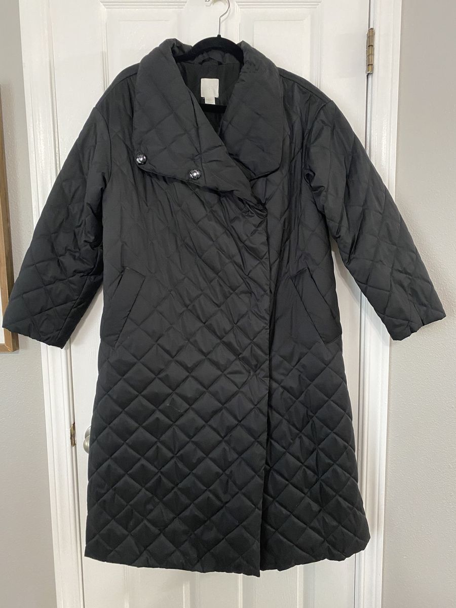 Black Quilted Puffer Jacket / Coat Like New
