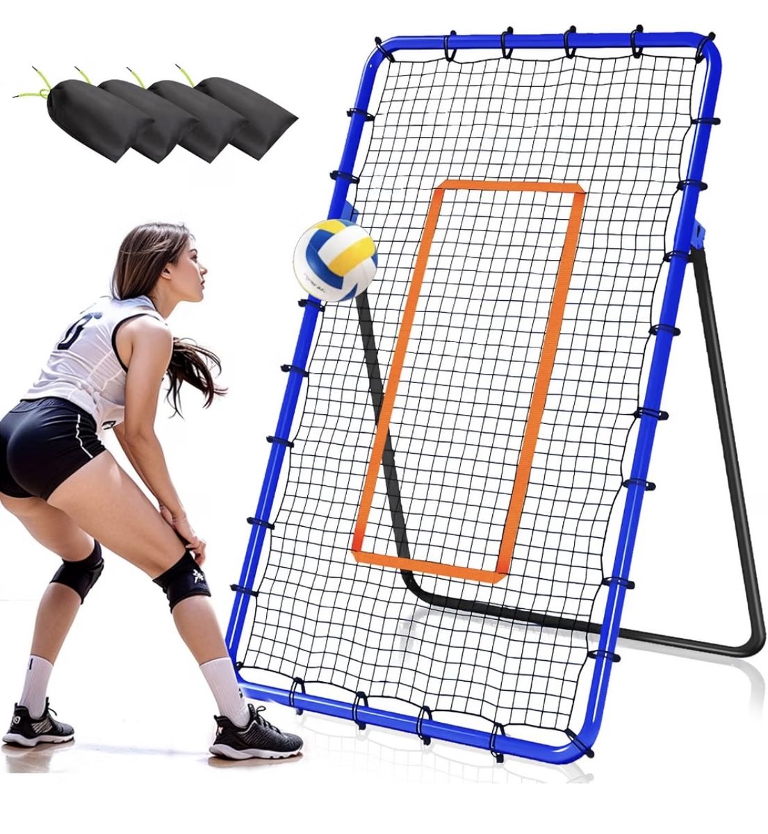 Adjustable Sports Rebounder Net for Volleyball, Baseball, and Softball Practice