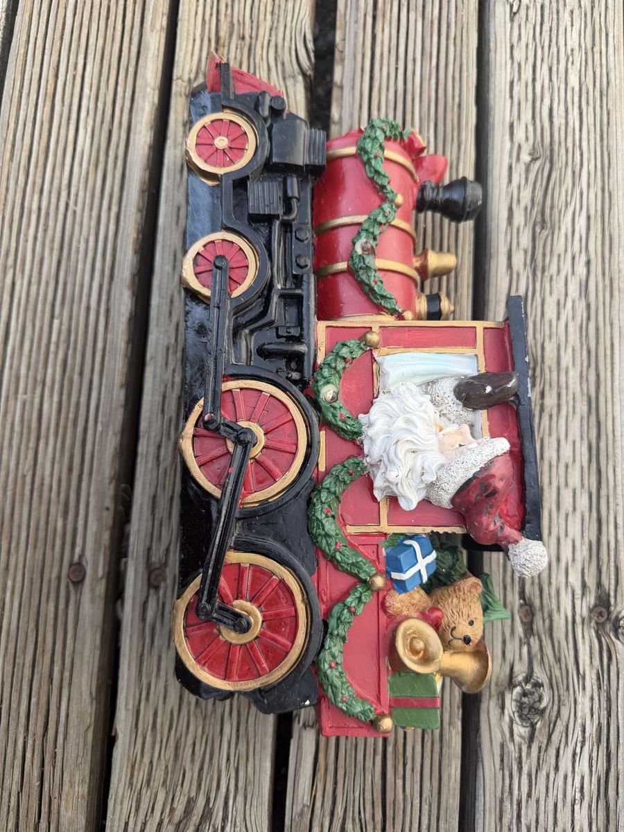 Vintage Christmas Santa Express Train Figurine Holiday Table Decoration