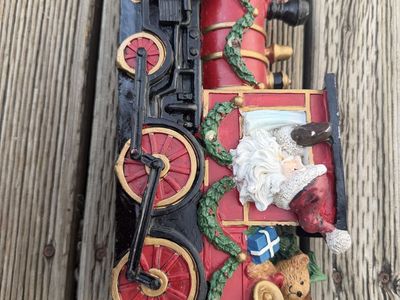 Vintage Christmas Santa Express Train Figurine Holiday Table Decoration