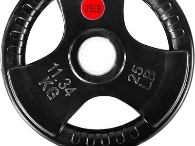 2 Inch Olympic Weight Plates, 2x 25 LB Plates for Home Gym Strength Training, Rubber Coate Design