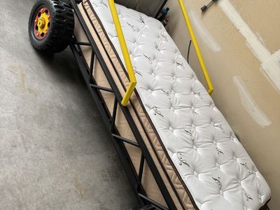 Custom Race Car Twin Bed Frame with Mattress. Clean like new mattress $100
