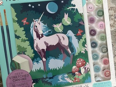 8x10” paint by numbers moonlit unicorn
