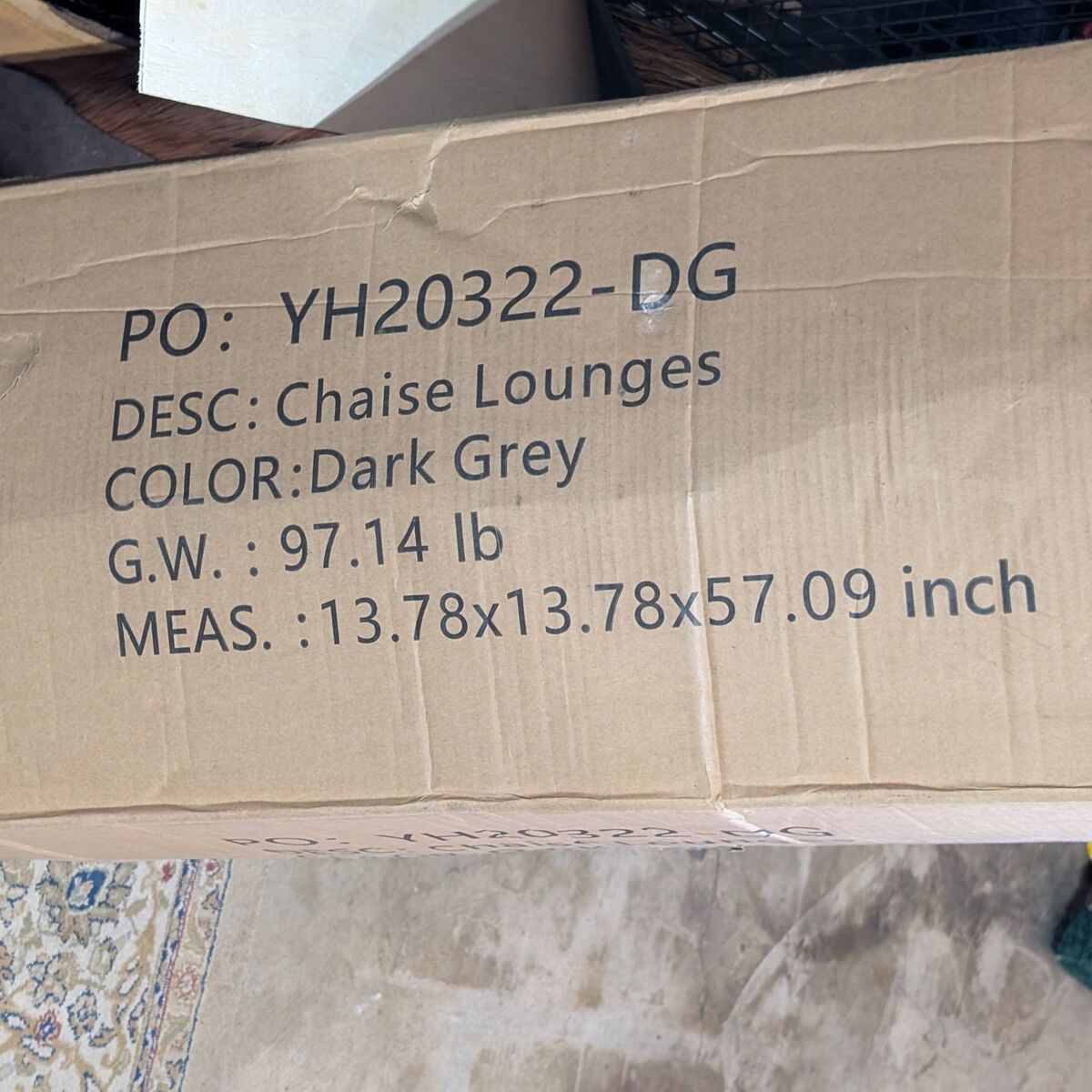 Dark Grey Chaise Lounge