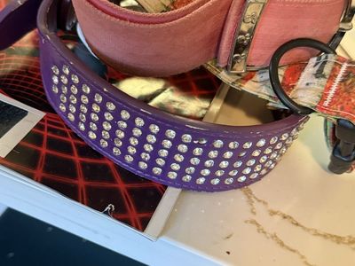 Pink & Purple Studded Dog Collars - Choke Style Chain Collar with Buckle (2-Pack)
