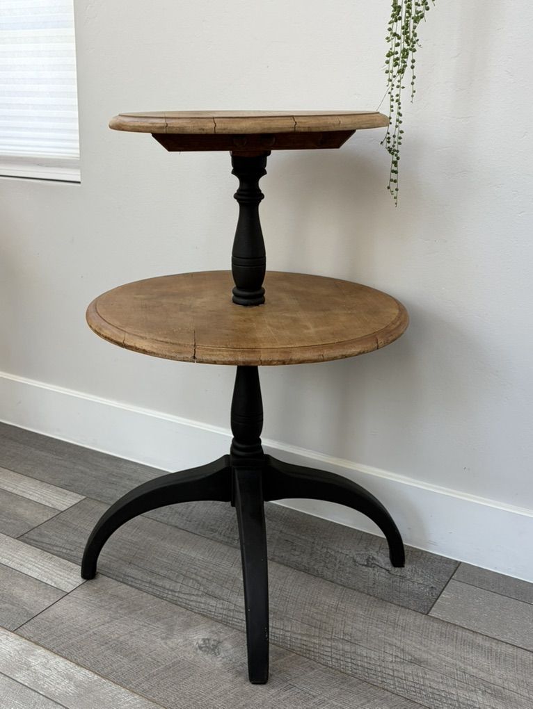 Hand-made, Solid Wood Vintage End Table