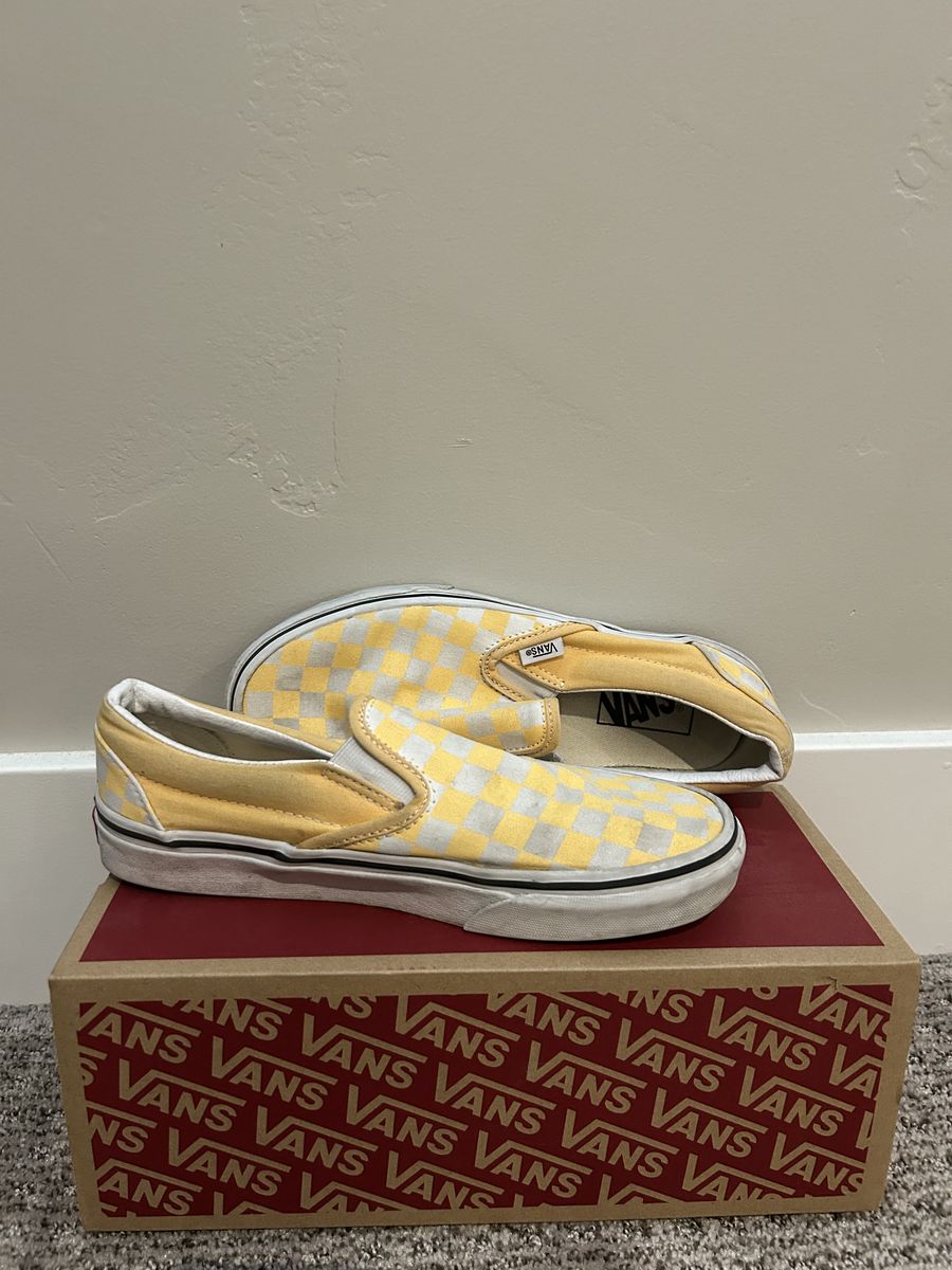 Yellow & White Checkered Vans