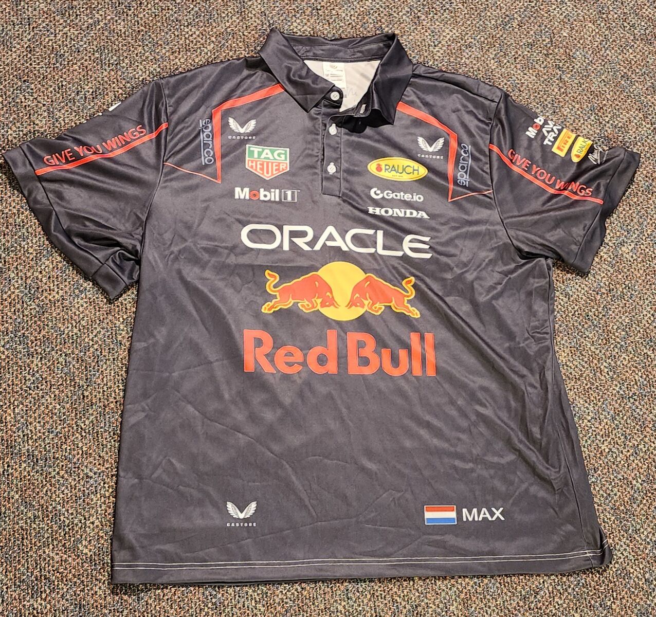 Men's 2XL F1 Team Red Bull Max Verstappen Polo Shirt