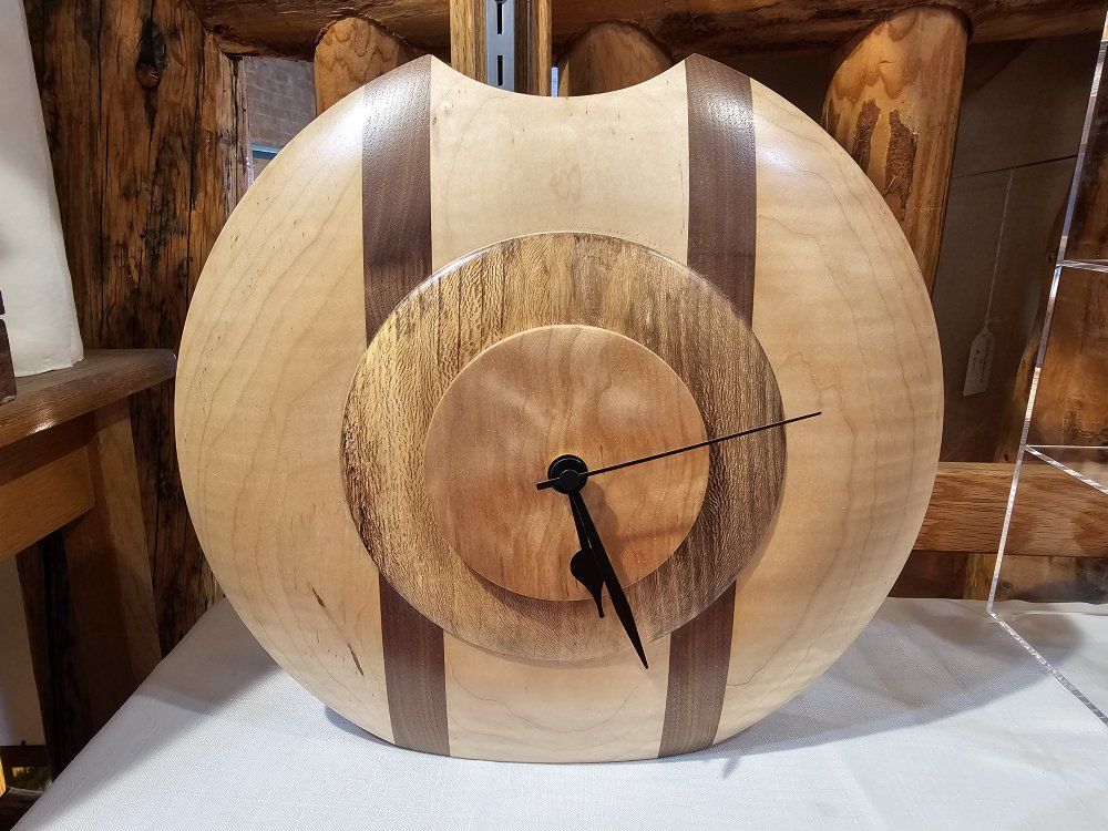 Wood-Turned Clock with Vase