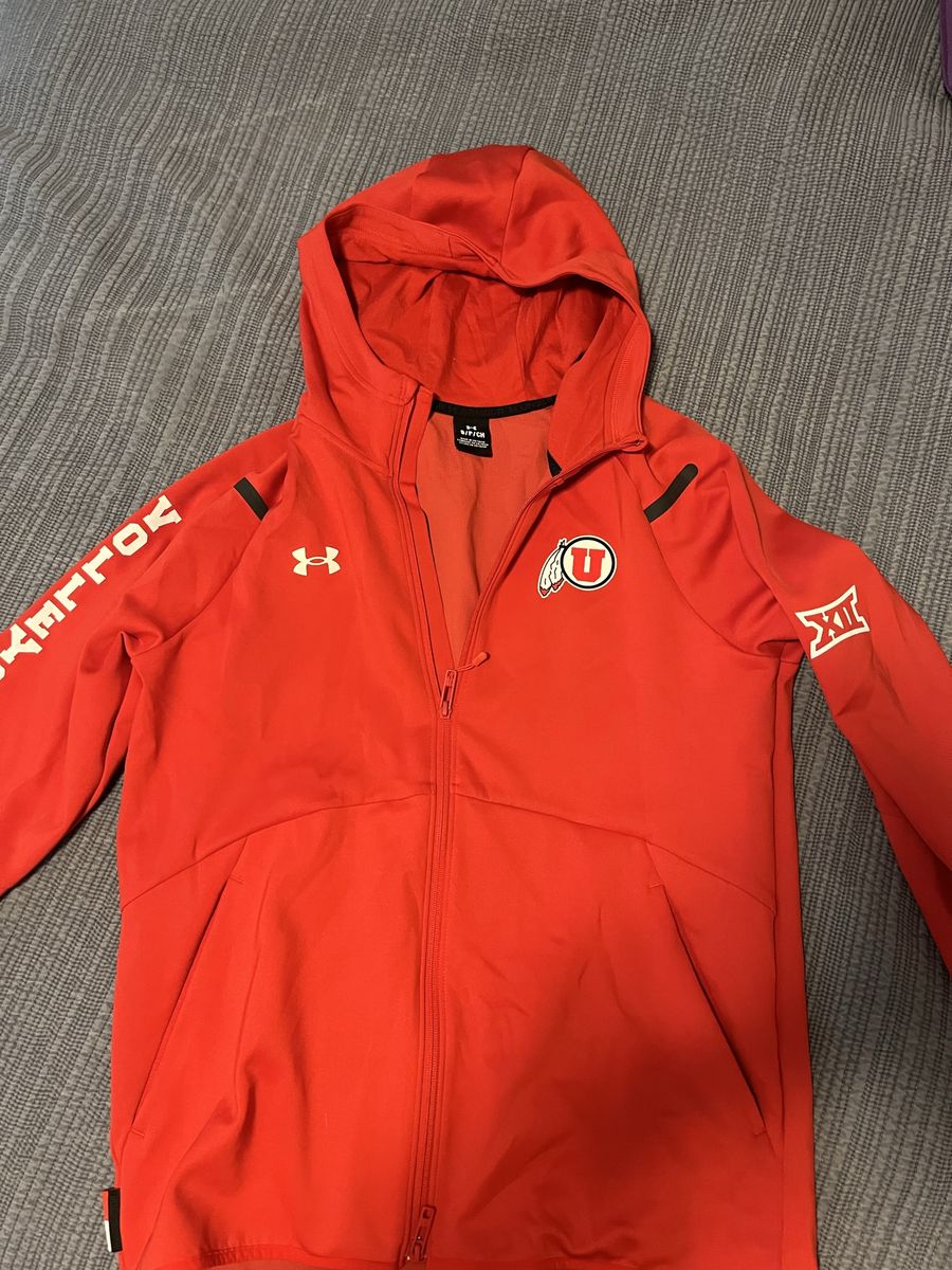 Under Armour University of Utah Full-Zip Hoodie Men's Small Red - College Sports Apparel