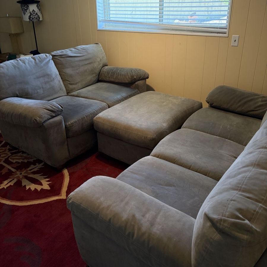 Matching  Couch, Loveseat & Ottoman Set – $325 for all - sell as complete set only.