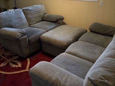 Matching Couch, Loveseat & Ottoman Set – $325 for all - sell as complete set only.