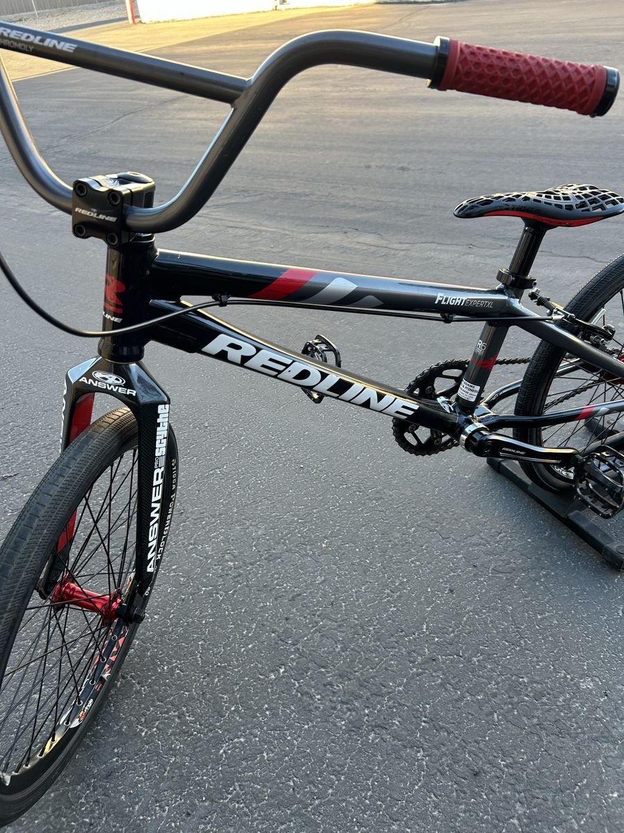 Redline Flight Expert XL BMX Race Bike - Black/Red with Answer Forks