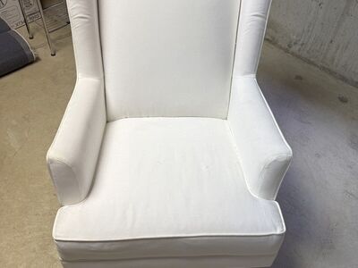 Pottery Barn Kids White Canvas Wingback Rocking Chair