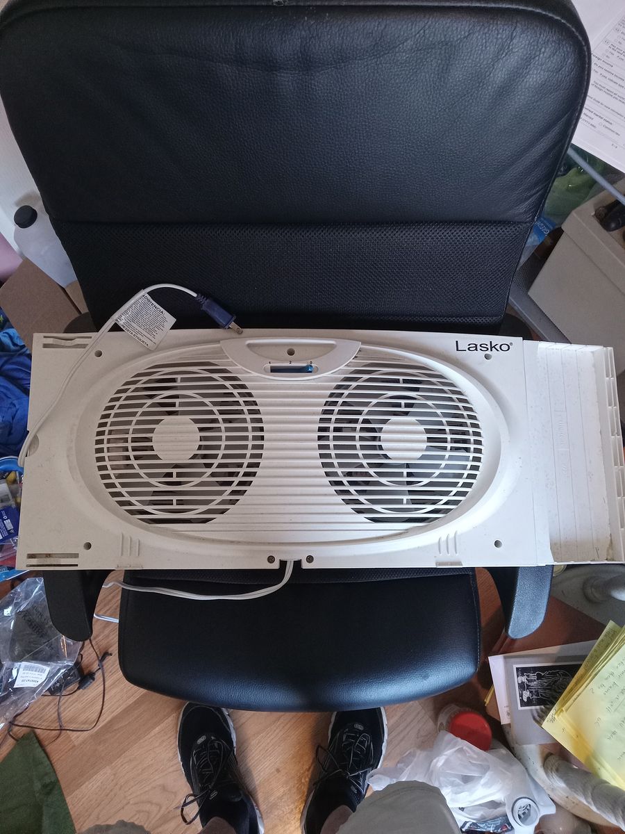 Lasko window fan. Very good condition. Removable panel. Quiet, works fantastic