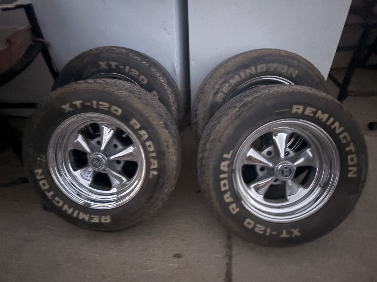 Set of 4 Remington XT-120 Radial Tires with Chrome Wheels
