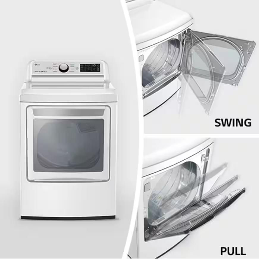 LG 7.3 Cu. Ft. White Front Load Gas Dryer Free Delivery within 45 miles