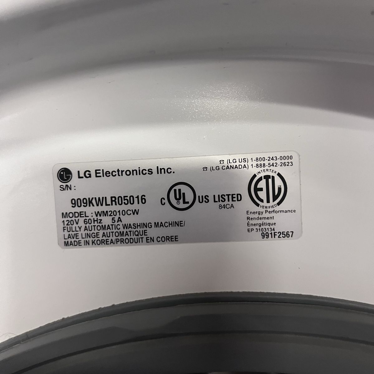 LG Washer • WM2010CW
