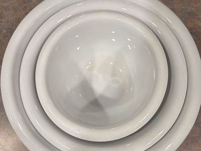 White Ceramic Nesting Bowls Set of 3 - Gilitzer Porzellan & Oven Safe Ceramic