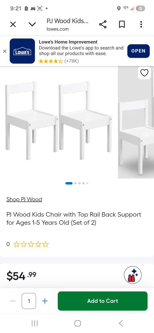 PJ kids chair set of 2