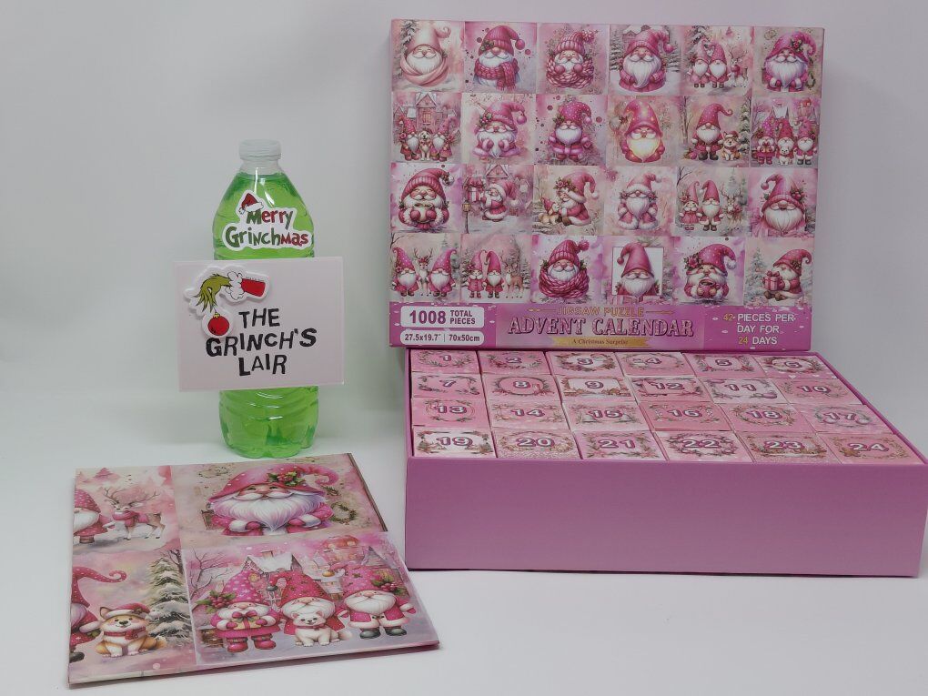 New Pink Gnome Advent Calendar Puzzles