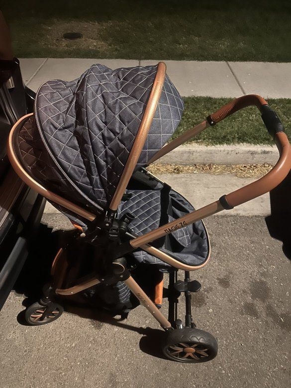 MAGIC 76 Stroller - Quilted Denim with Bronze Frame