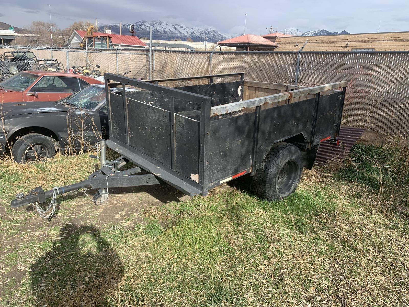 Utility Trailer - Black with Wood Gate - Good Condition