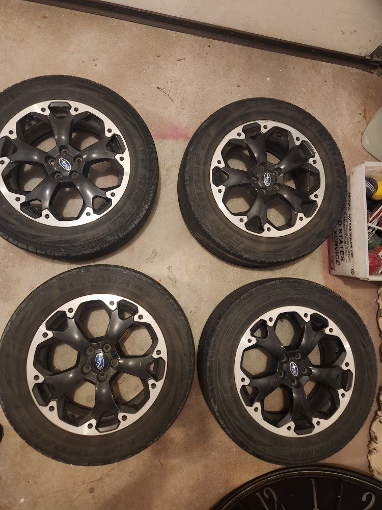 OBO, Used OEM Geolander G91 (2022 Subaru Crosstrek) P225/60R17 98H All-Season Tires/Lugnuts