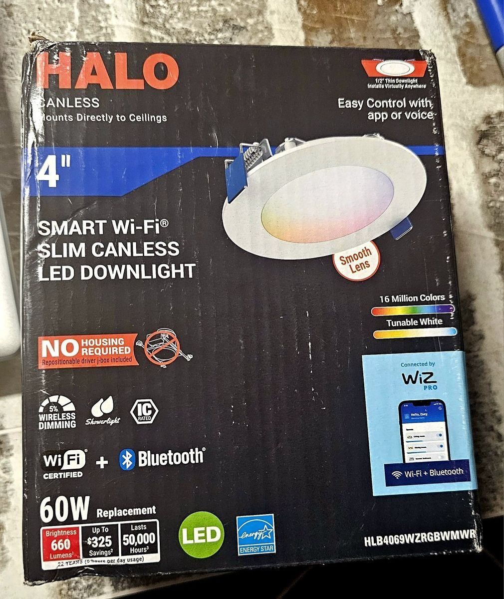 halo 4" smart wifi slim can less led downlight