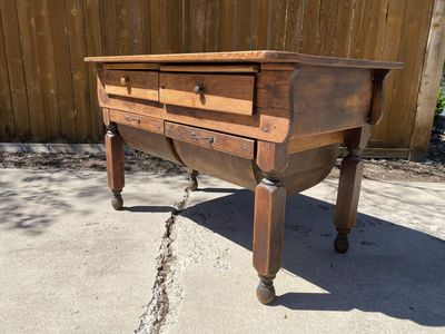 antique baker's dough table - possum belly