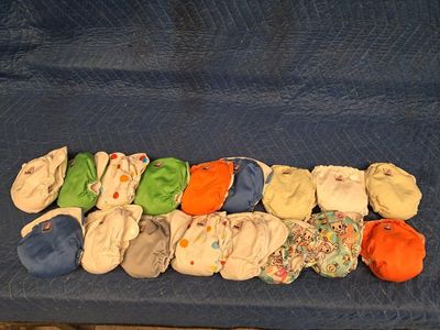 Lot of 18 ALVA Baby POCKET Cloth DIAPERS With 26 INSERTS