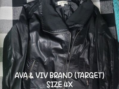 Ava & Viv Faux Leather Moto Jacket Size 4X